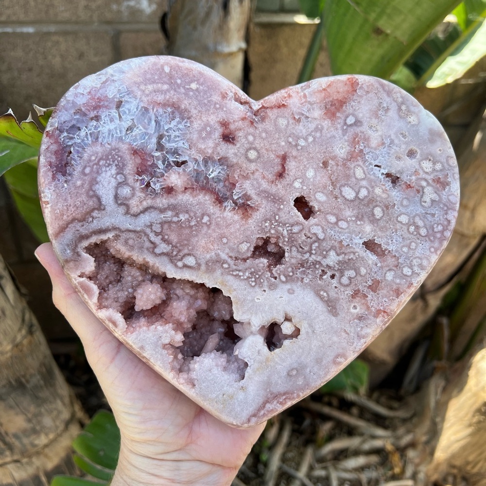 Pink Amethyst Druzy Heart Pink Purple Red